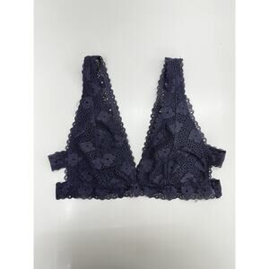 True by Rue 21 Womens Bralette Size Small Blue Lace Strappy Side